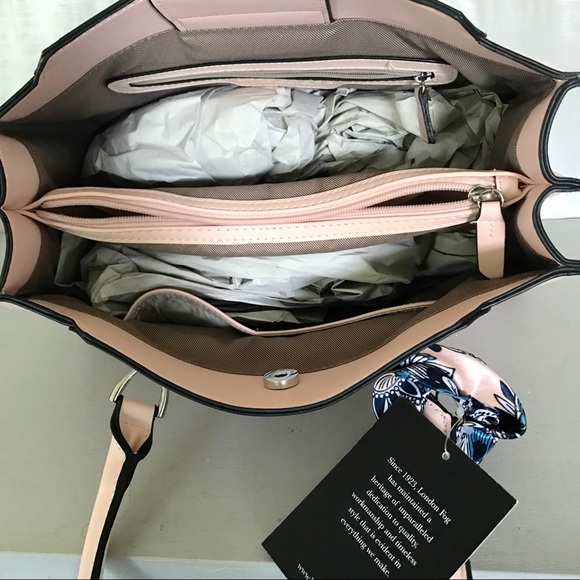 London Fog blush scarf accent satchel - Picture 6 of 8